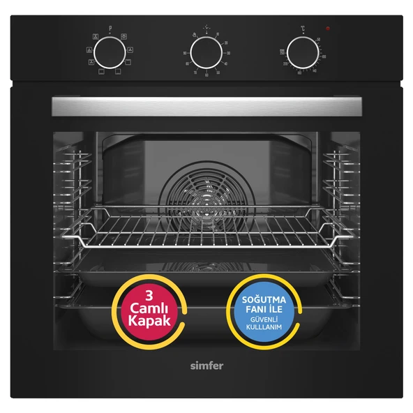 Simfer 8220 Ank. QS Büyük Pop-up 9 Fonk Siyah Cam Power Turb ürün görseli