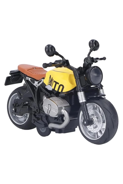 1:12 Çek Bırak Metal Motosiklet Gerçekçi Tasarım, Sesli ve Işıklı Macera! - 4
