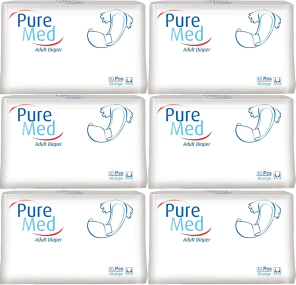 Puremed Hasta Bezi Bel Bantlı Tekstil Yüzey XL Extra Large 180 Adet (6PK*30)