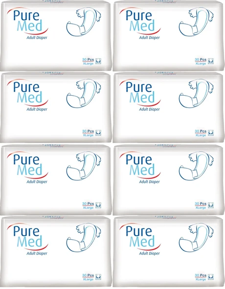 Puremed Hasta Bezi Bel Bantlı Tekstil Yüzey XL Extra Large 240 Adet (8PK*30)