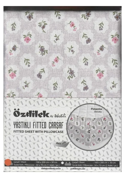 Özdilek Fitted Lastikli Tek Kişilik Çarşaf Seti (100x200)-Pimenta Lila