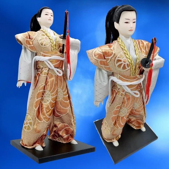 Geleneksel Japon Yakuza Ninja Bebek Kabuki Biblo 30 cm No.3 - 5