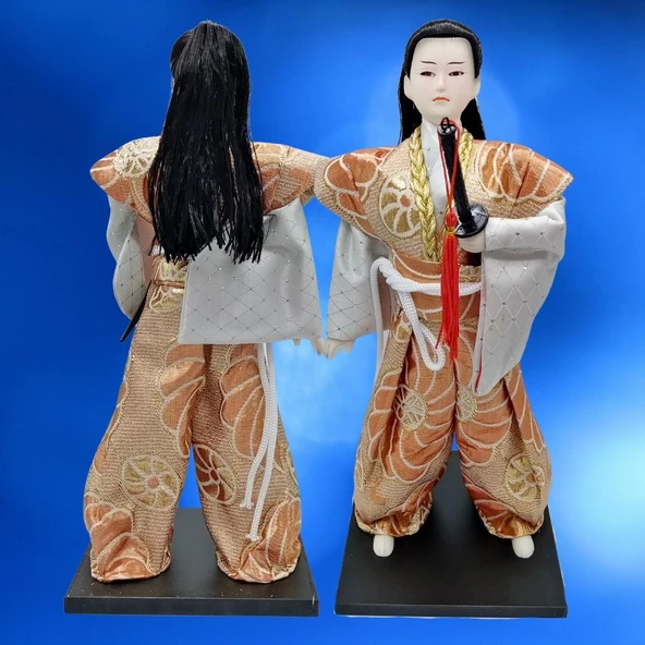 Geleneksel Japon Yakuza Ninja Bebek Kabuki Biblo 30 cm No.3 - 3