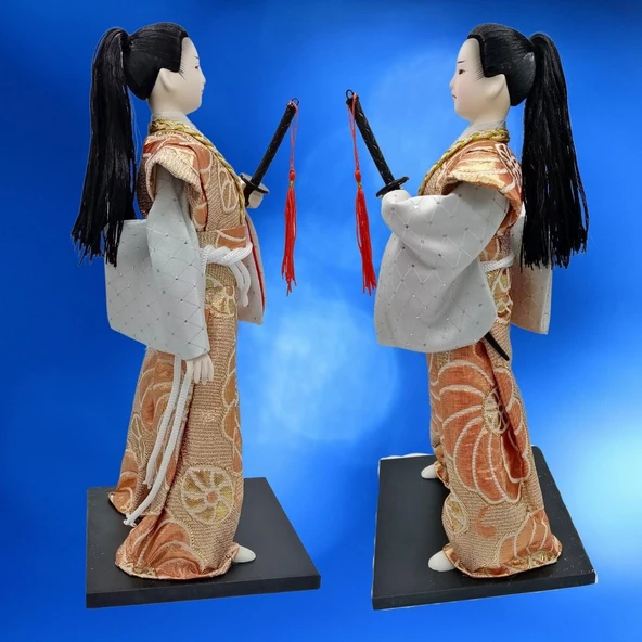 Geleneksel Japon Yakuza Ninja Bebek Kabuki Biblo 30 cm No.3 - 4