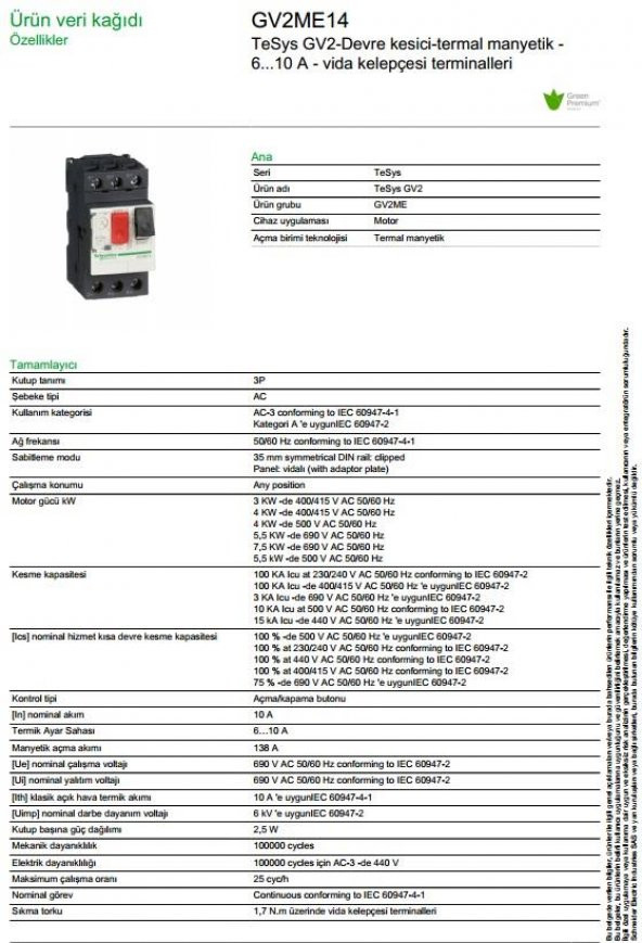 Schneider GV2ME14 6-10 Amper Motor Koruma Şalteri (Termik Şalter) - 4