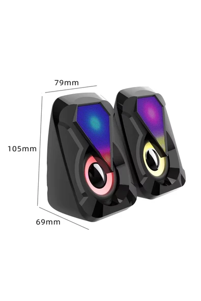 HADRON HD6054 Rgb Ledli 1+1 Bilgisayar Hoparlörü - 4
