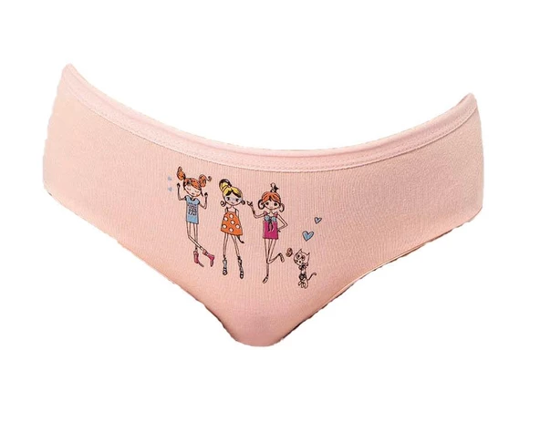 12 Adet Kota Kız Çocuk Baskılı Külot Karışık Renk 3410 - Resim 2