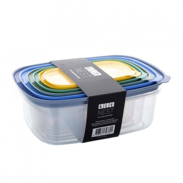 Galeri Kristal Klt Nest 6 lı Saklama Kabı Mavi
