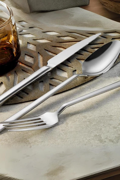 Lugga Doğa Yemek Çatal Kaşık Bıçak Takımı 18 Parça