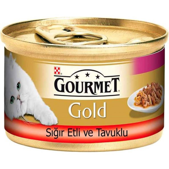 Gourmet Gold Sığır Etli ve Tavuklu  Çifte Lezzet Kedi Konservesi 85 gr x 24 Adet
