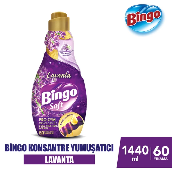 Bingo Soft Konsantre Çamaşır Yumuşatıcısı Lavanta 1440 ml X 4 Adet - 2