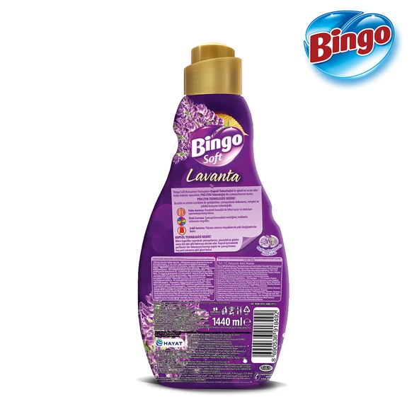Bingo Soft Konsantre Çamaşır Yumuşatıcısı Lavanta 1440 ml X 6 Adet - 4