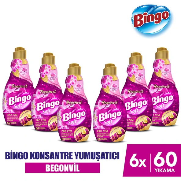 Bingo Soft Konsantre Çamaşır Yumuşatıcısı Begonvil 1440 ml X 6 Adet