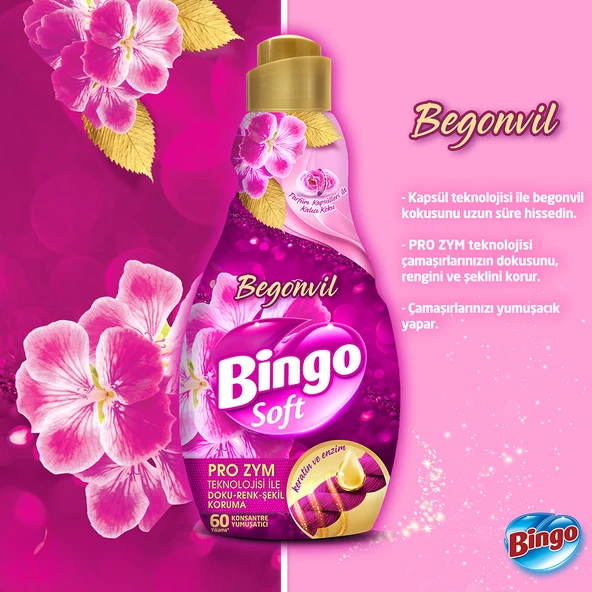 Bingo Soft Konsantre Çamaşır Yumuşatıcısı Begonvil 1440 ml X 6 Adet - 5