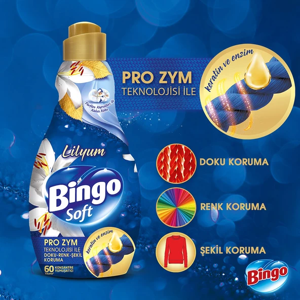 Bingo Soft Konsantre Çamaşır Yumuşatıcısı Lilyum 1440 ml X 6 Adet - 6
