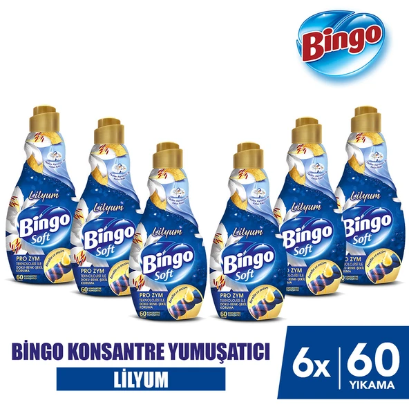 Bingo Soft Konsantre Çamaşır Yumuşatıcısı Lilyum 1440 ml X 6 Adet