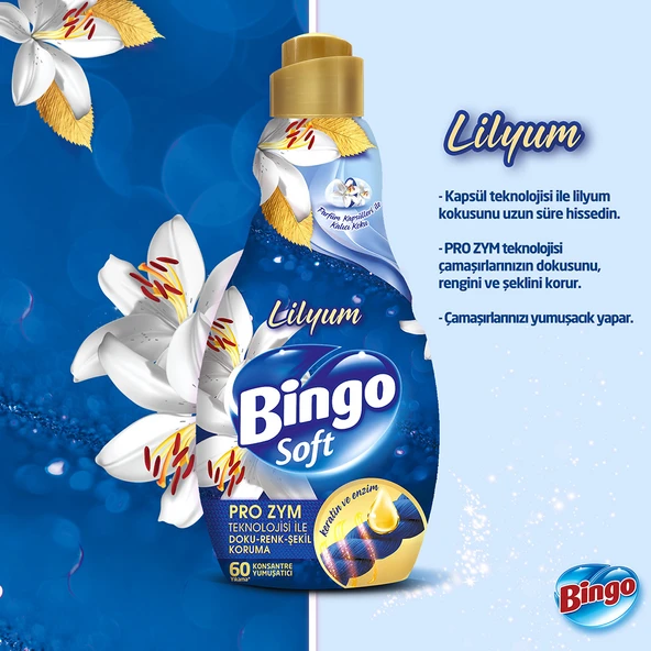 Bingo Soft Konsantre Çamaşır Yumuşatıcısı Lilyum 1440 ml X 4 Adet - 5
