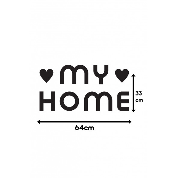 My Home Yazısı Duvar Ahşap Dekor - 3
