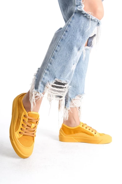 Kadın Bağcıklı Günlük Sneaker Tam Kalıp Rahat Spor Ayakkabı - Resim 5