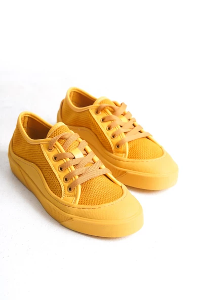 Kadın Bağcıklı Günlük Sneaker Tam Kalıp Rahat Spor Ayakkabı - Resim 8