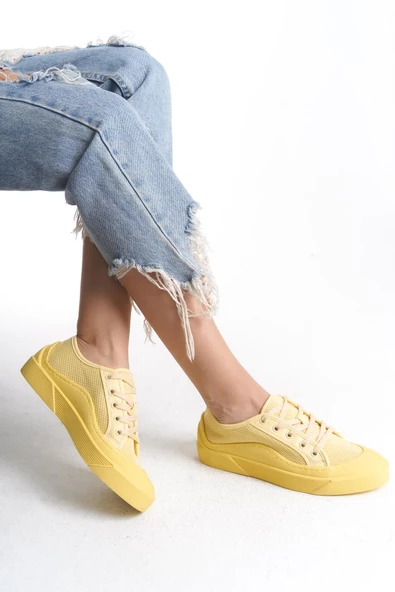 Kadın Bağcıklı Günlük Sneaker Tam Kalıp Rahat Spor Ayakkabı - Resim 10