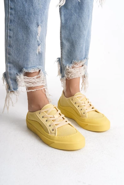 Kadın Bağcıklı Günlük Sneaker Tam Kalıp Rahat Spor Ayakkabı - Resim 11