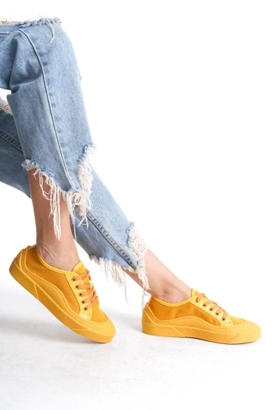 Kadın Bağcıklı Günlük Sneaker Tam Kalıp Rahat Spor Ayakkabı - Resim 6