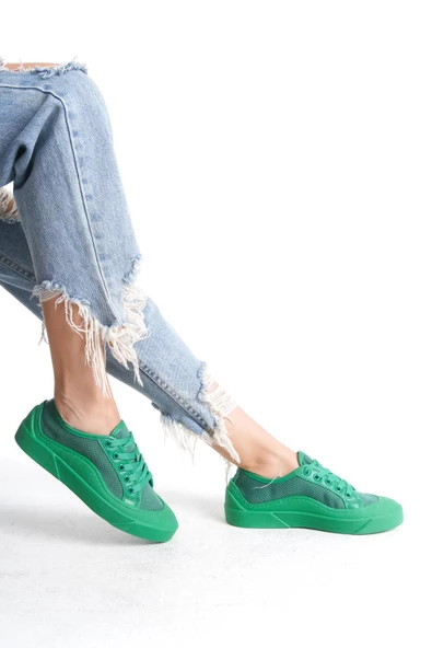 Kadın Bağcıklı Günlük Sneaker Tam Kalıp Rahat Spor Ayakkabı - Resim 2