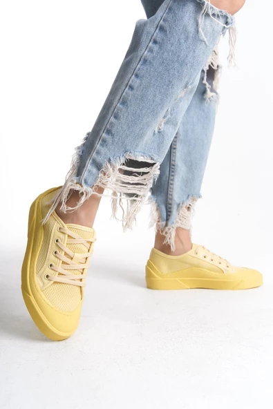 Kadın Bağcıklı Günlük Sneaker Tam Kalıp Rahat Spor Ayakkabı - Resim 9