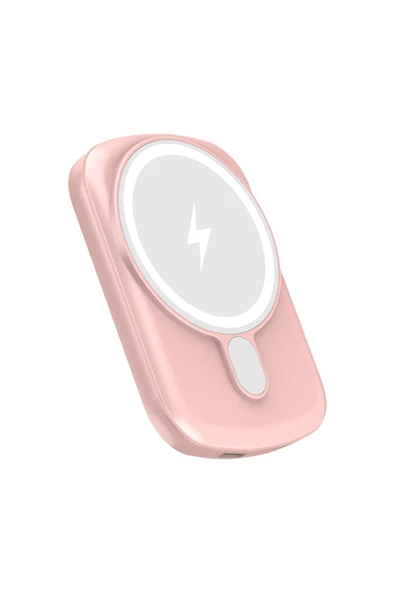 IXTECH IX-PB033 5.000 Mah 15W Magsafe Powerbank Taşınabilir Şarj Cihazı -Pembe