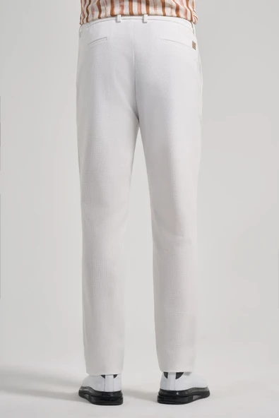 Açık Krem Esnek Yandan Cepli Classic Slim Fit Jogger Pantolon 1003240169 - 4