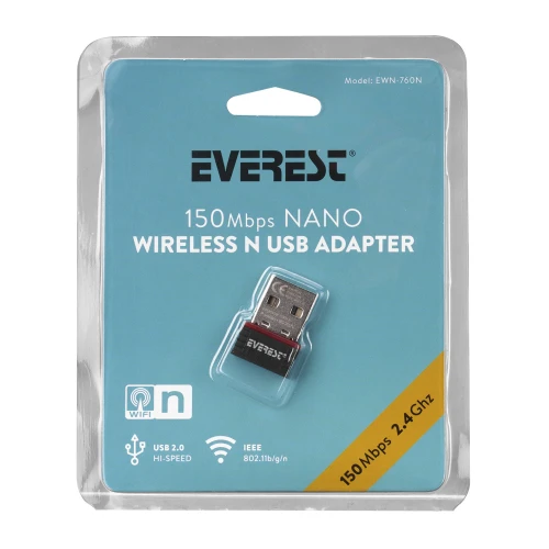 EVEREST EWN-760N, 150Mbp, 2.4Ghz, MT7601, USB2.0, WIRELESS ETHERNET - 2