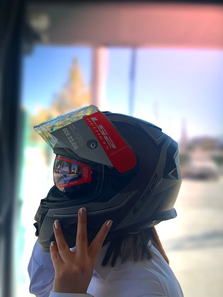 Ls2 Storm 2 Güneş Vizörlü Faster Mat Tıtanıum Kask ECR 22.06 Motosiklet Kaskı M - 2