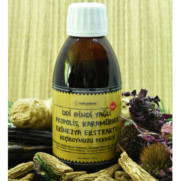 Naturdeva Udi Hindi Yağlı Propolis, Karamürver, Ekinezya Ekstraktlı Keçiboynuzu Pekmezi 230 Gram - 2