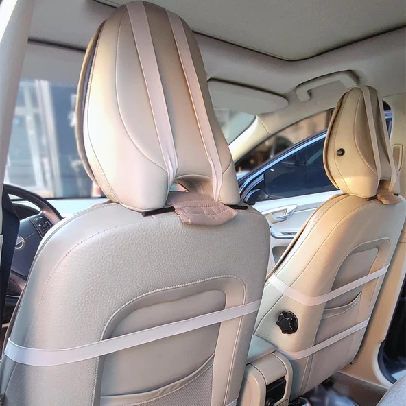 Bod Keten Terletmez Oto Koltuk Minderi Seti Koltuk Koruma Kılıfı Yalı Serisi Ön İki Bej - Resim 4
