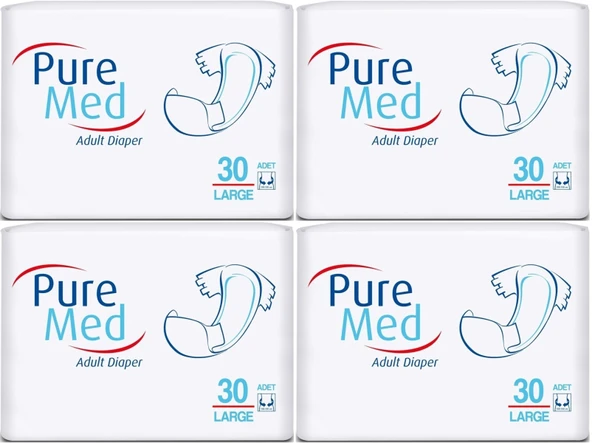 Puremed Hasta Bezi Bel Bantlı Tekstil Yüzey Large L-Büyük 120 Adet (4PK*30)