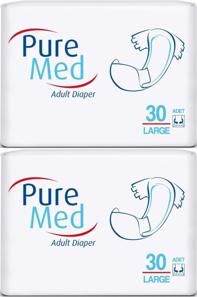 Puremed Hasta Bezi Bel Bantlı Tekstil Yüzey Large L-Büyük 60 Adet (2PK*30)