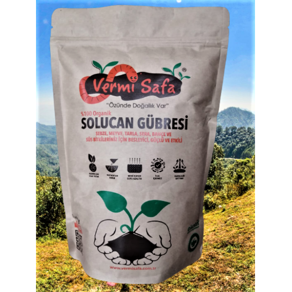 Vermisafa %100 Doğal Organik Katı Solucan Gübresi 1Kg - 3