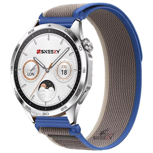 Huawei Watch GT5 46mm Uyumlu Kordon Trail Loop Yumuşak Kumaş Kordon  Mavi