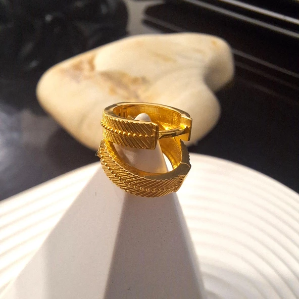 14 Ayar Altın Halka Küpe Sarı Ziynet Gold ZG2137 - 4