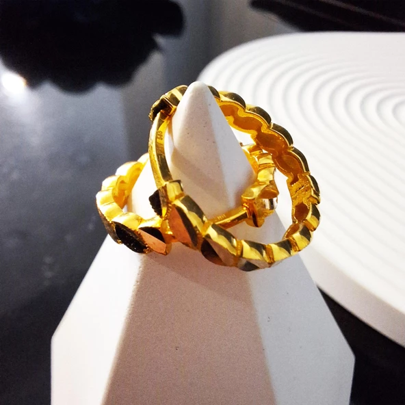 14 Ayar Altın Halka Küpe Sarı Ziynet Gold ZG2135 - 3