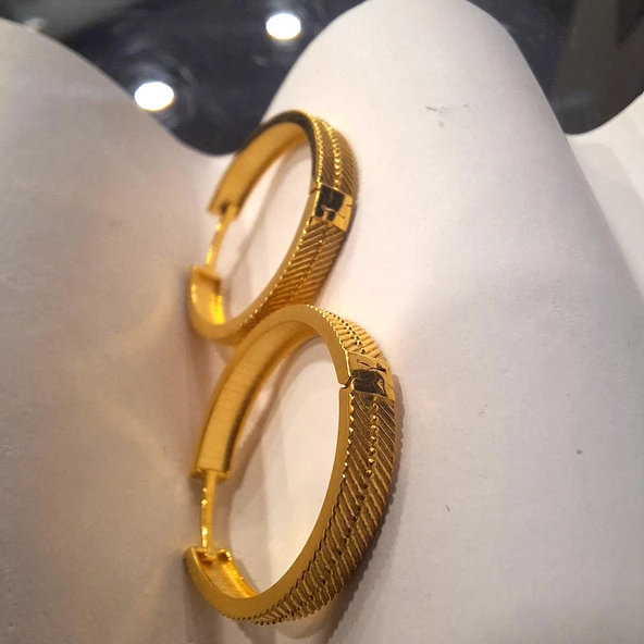 14 Ayar Altın Halka Küpe Sarı Ziynet Gold ZG2136 - 2