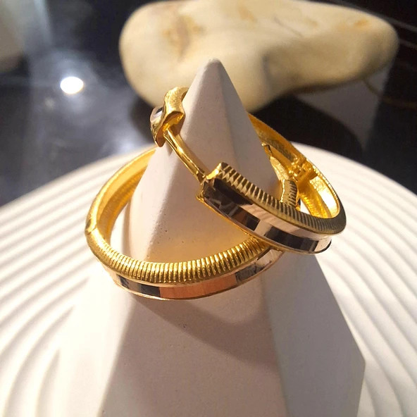 14 Ayar Altın Halka Küpe Sarı Ziynet Gold ZG2140 - 4