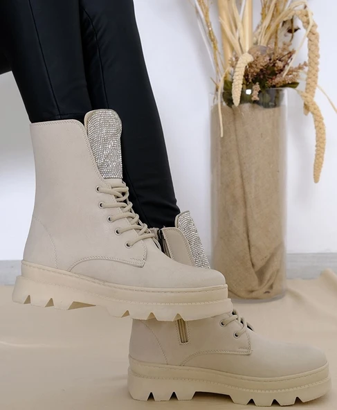 Feles Taş Detaylı Kadın Postal Bot - Resim 3