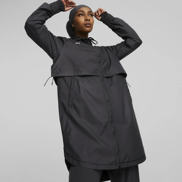 Puma 521791-01 Modest Activewear Rain Jkt Uzun Kadın Mont Yağmurluk Kadın Kaban - Resim 3
