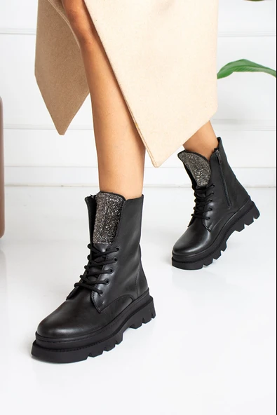 Feles Taş Detaylı Kadın Postal Bot - Resim 6