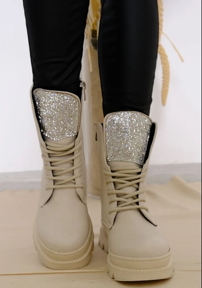 Feles Taş Detaylı Kadın Postal Bot - Resim 2