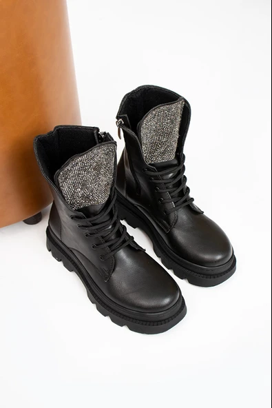 Feles Taş Detaylı Kadın Postal Bot - Resim 8