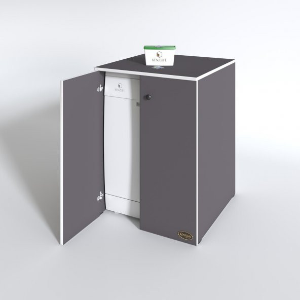 Kenzlife bulaşık&çamaşır&kurutma makinesi dolabı kapaklı nurten gri 90X70X60 banyo ofis - 2