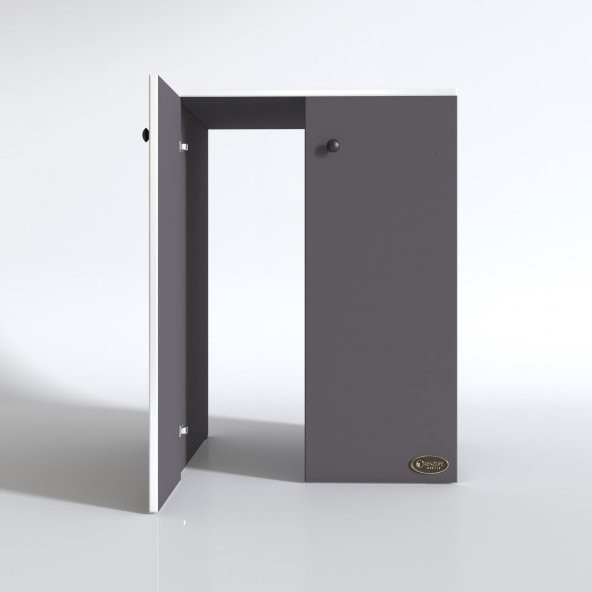 Kenzlife bulaşık&çamaşır&kurutma makinesi dolabı kapaklı nurten gri 90X70X60 banyo ofis - 3